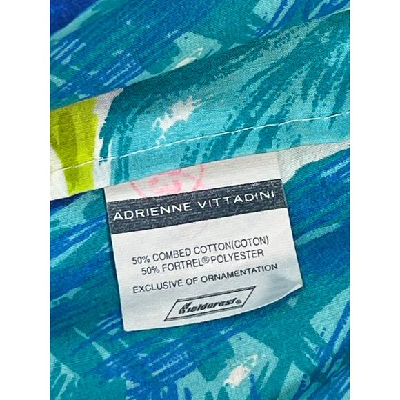 Vtg Fieldcrest Adrienne Vittadini Twin Sheet Set + Euro Shams Bright Tropical - Picture 9 of 9